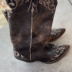 DURANGO CRUSH Women's 8M Embroidered Cowboy Boots 12" Brown Western RD3203